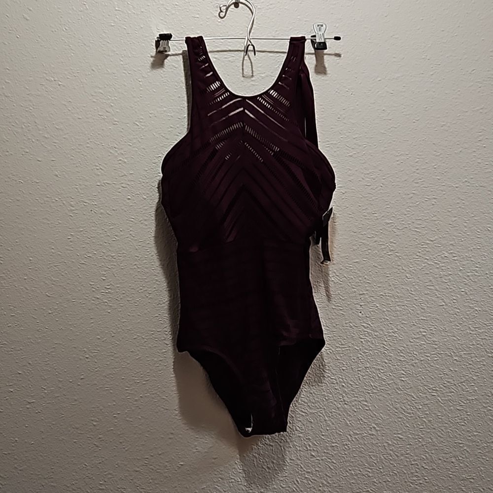 One piece swimsuit, plum purple, m, new